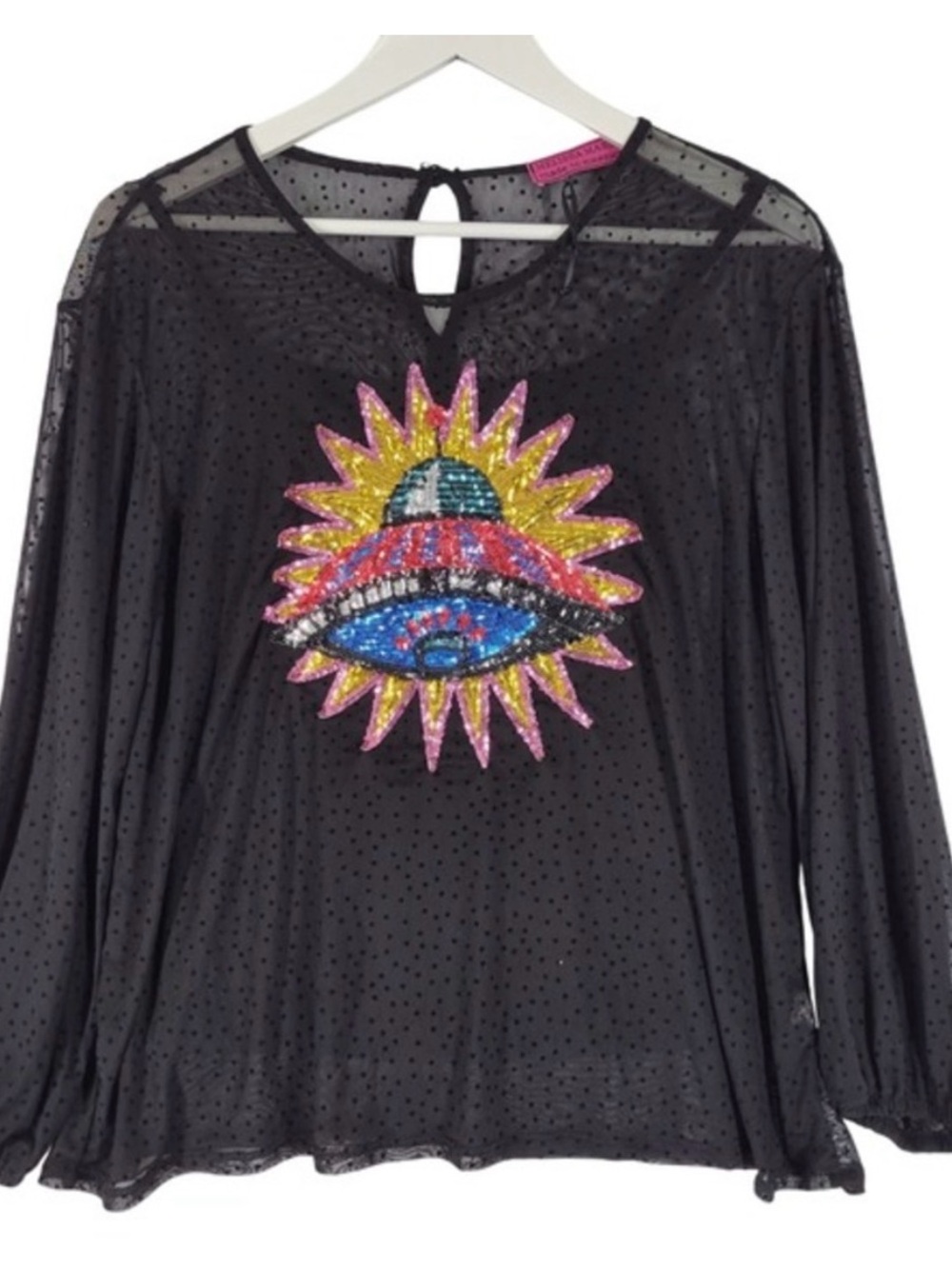 NWOT - Melissa Masse "Made to Measure" sheer UFO top - XL